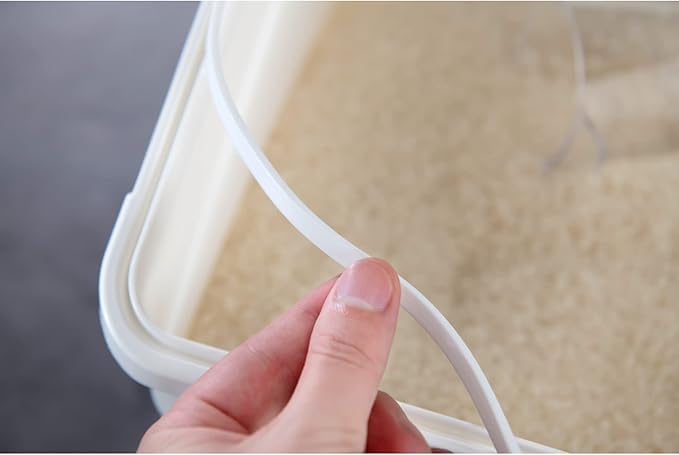 HANAMYA 15 Liter / 30 lbs Rice Storage Container with Measuring Cup, BPA free, For Rice | Grain | Pet Food | Flour, 2 count, White