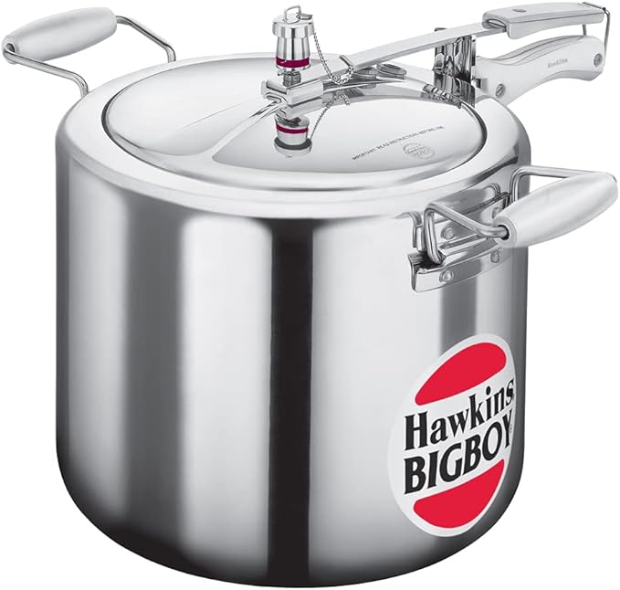Hawkins 18 Litre Bigboy Pressure Cooker, Big Inner Lid Cooker, Silver (BB18), Aluminium