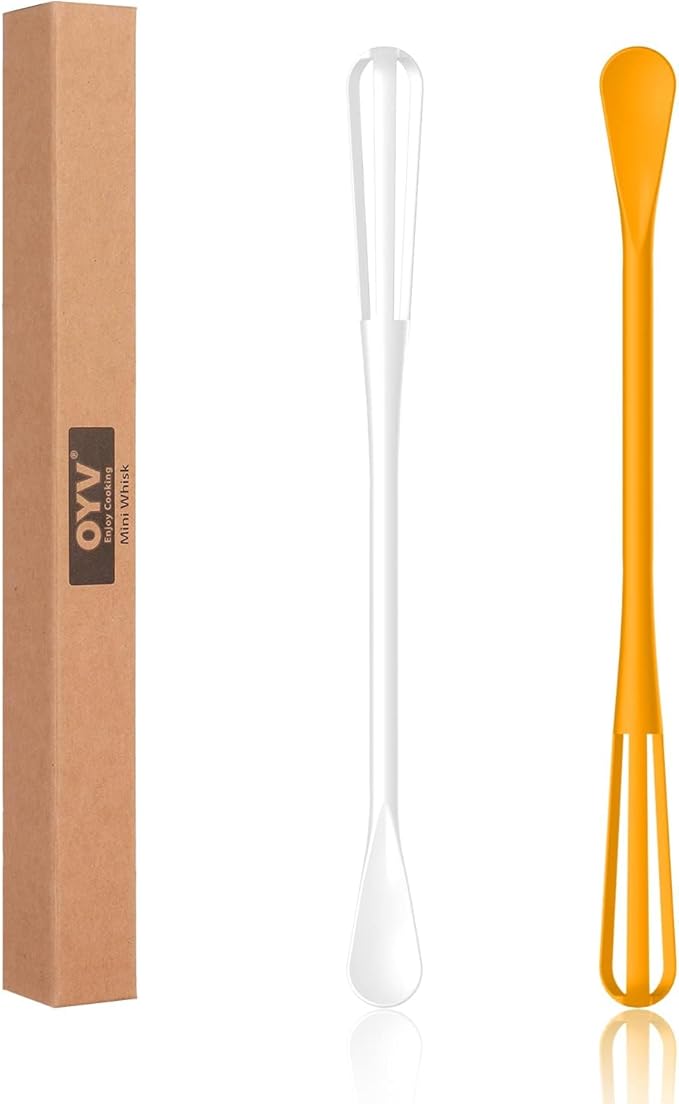OYV multifunctional mini whisk,mini spoon,small whisks for cooking,tiny whisk 2 pieces,mini small wisk,for Blending,Whisking,Beating Ingredients, Mixing Sauces