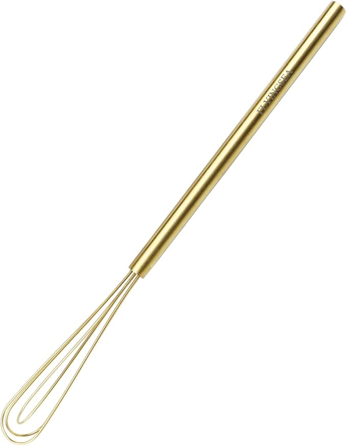 FLYINGSEA whisk,Mini whisks,small wisk,whisks for cooking,Whisk stainless steel,Cooking and Kitchen Gadget.Golden.1 Pcs