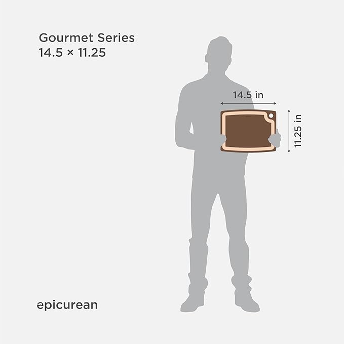 Epicurean Gourmet Series Cutting Board with Juice Groove, 14.5-Inch by 11.25-Inch, Natural/Slate