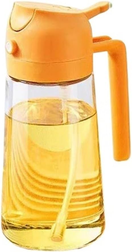 Oil Spray for Cooking Oil Dispenser Bottle Sprayer Mist Reusable Oil Vinegar Spray Bottle for Kitchen Use(Orange)