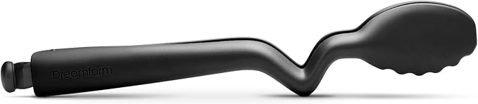Dreamfarm Clongs Lite Nylon Kitchen Cooking Tongs, Click-Lock Open & Close with Extra Grippy Tips - 10.5" Black