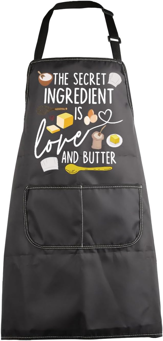MBMSO Baking Apron the Secret Ingredient is Always Love Apron Baker Gifts Baking Cooking Gifts for Bake Lover Kitchen Apron
