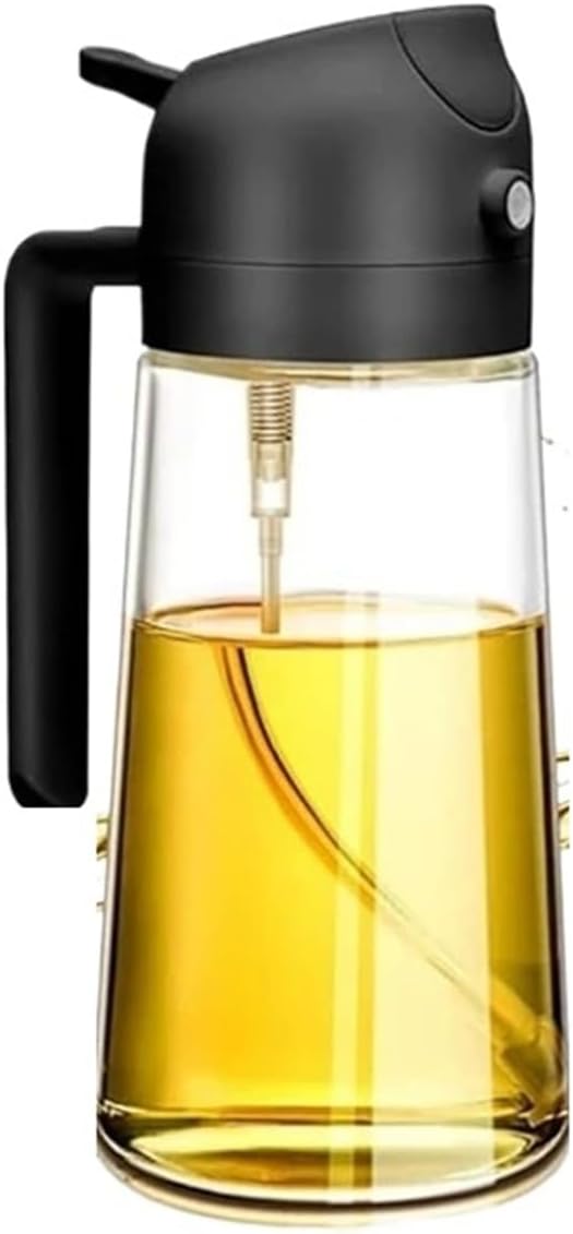 Oil Spray for Cooking Oil Dispenser Bottle Sprayer Mist Reusable Oil Vinegar Spray Bottle for Kitchen Use(Black)