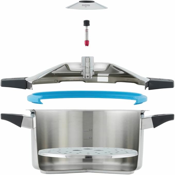 Kuhn Rikon Duromatic Stainless-Steel Saucepan Pressure Cooker - 3.7-Qt