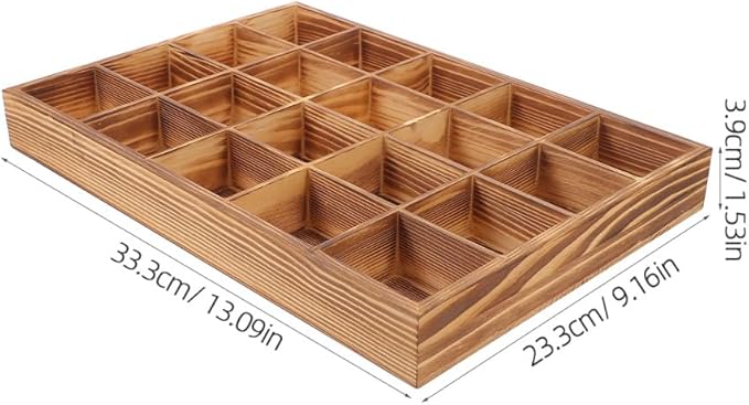 20-Compartment Drawer Organizer Box for Socks and Underwear Storage Space-Saving Grid Display Box for Closet Dresser and Vanity Multipurpose Sorting Tray for Ties and Accessories