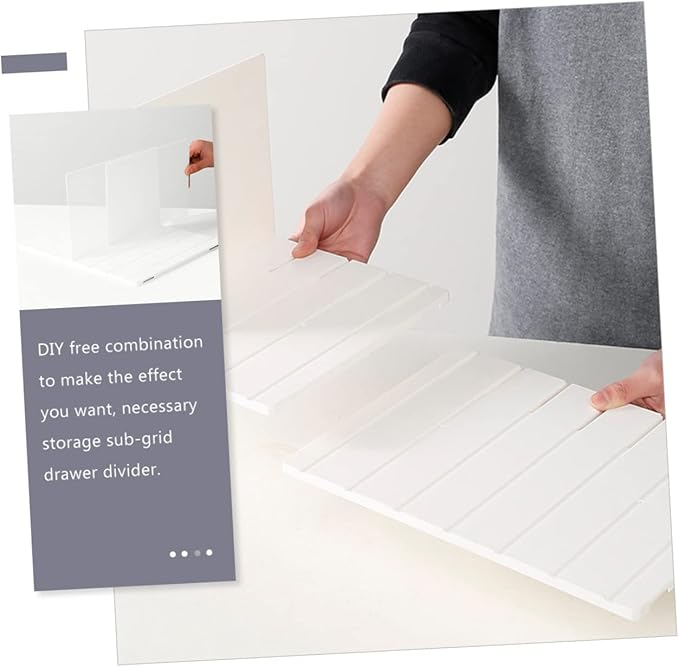 Angoily 1set Multipurpose Drawer Dividers White Storage Organizers for Home Bedroom Closet Kitchen Design for Custom Organization
