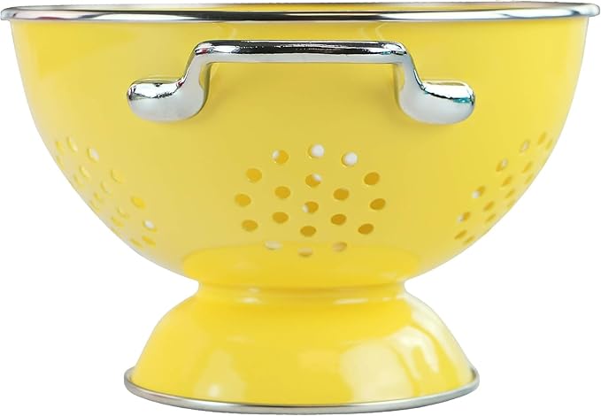 Calypso Basics by Reston Lloyd Powder Coated Enameled Colander, 5 Quart, Lemon