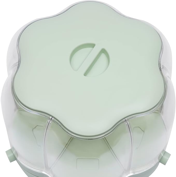 360° Rotating Grain Dispenser With 6 Grids, 13.2lbs Large Capacity Grain Dispenser Rotating Kitchen Storage Containers With Sealed Lid For Peanut Barley Millet And Cereal (Matcha green, 17.6 lbs)