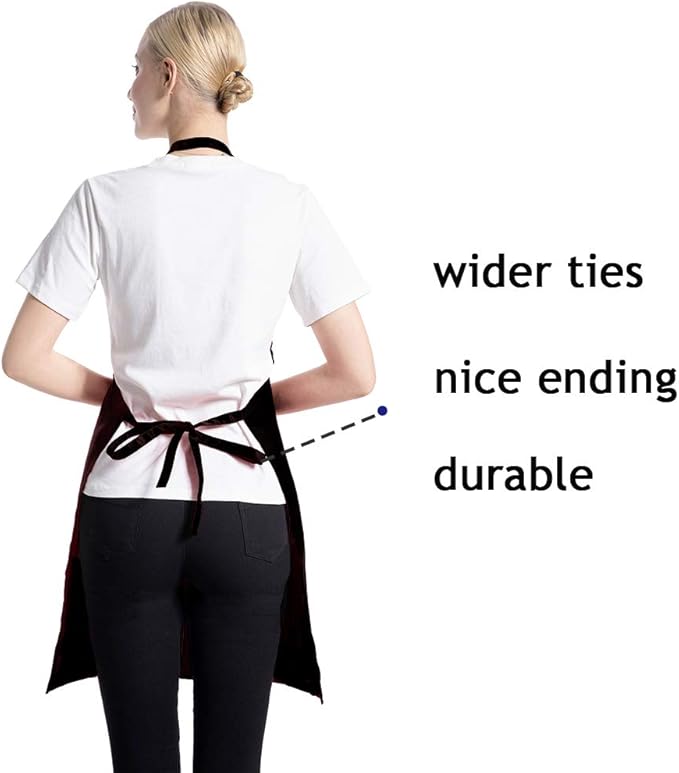 15 PCS Black Bulk Aprons for Women Men Unisex Adult with 2 Pockets, Chef Kitchen Server Grill Restaurant Cooking Baking Painting Bib Apron (Black-24 x28)