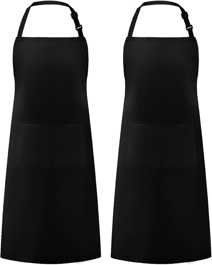 Syntus Apron for Men Women, Adjustable Cooking Kitchen Chef Aprons with 2 Pockets, Cotton/Polycotton/Polyester