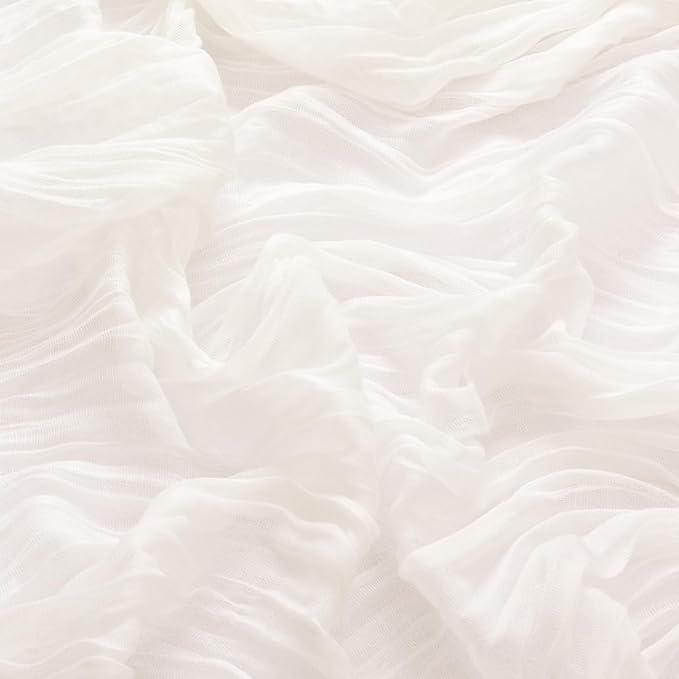 DeZerlor 100 Pack Ivory White Cheesecloth Napkins Spring Cloth Napkins Set of 100 Dinner Napkins Bulk 21x21 Inches for Wedding Bridal Shower Baby Shower Parties