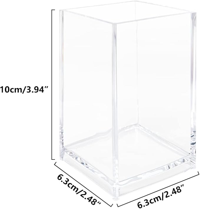 Newkita 3 Pack Clear Acrylic Cosmetic Pencil Pen Holder Cup, Clear Makeup Brush Holder, Desk Acrylic Brushes Storage