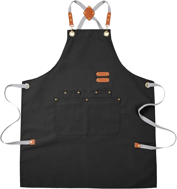 Aoomzoon Durable Kitchen Apron,Multifunctional Chef Aprons for Women & Men with Pockets for Cooking Baking & Daily Use