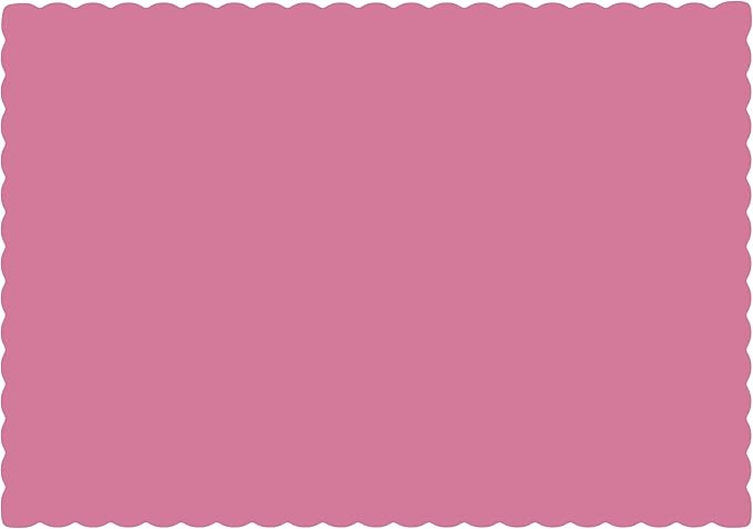Paper Placemats - Disposable - Scalloped Edge (100, Pink)