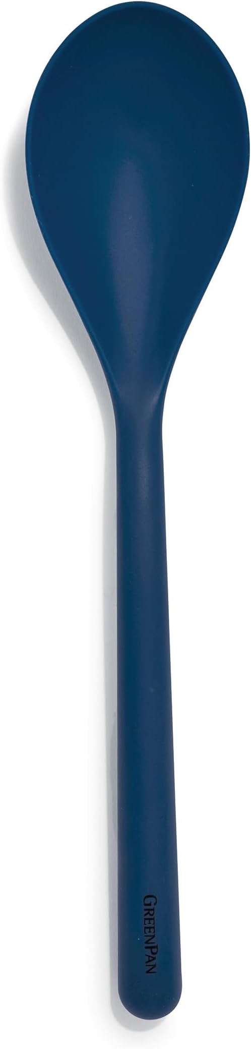 GreenPan Silicone Solid Spoon, Mixing Stirring Serving, Cooking Kitchen Utensil, Flexible Rubber Nonstick Cookware, Rigid Steel Core, Heat-Resistant, Anti-Slip Handle, BPA-Free, Dishwasher Safe, Blue