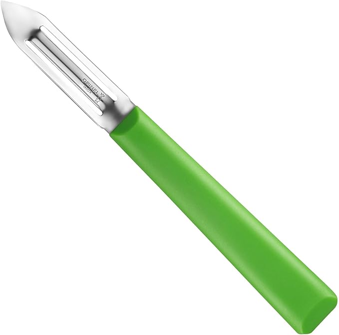 Opinel Les Essentials+ No. 315 Peeler, Corrosion Resistant + Dishwasher Safe, Made in France, Green