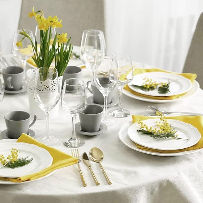 Yellow Cloth Napkins 100% Cotton Set of 12, 18 x18 inch, Summer Cloth Napkins for Table Decor for Dinner, Soft Comfortable and Reusable (Jasmine Yellow)