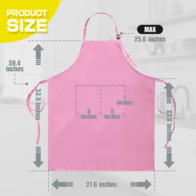 ROTANET Extra Large Apron for Men Adjustable Bib Aprons with 2 Pockets Cooking Kitchen Women Chef Water & Oil Resistant