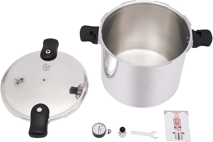23 Quart Aluminum Pressure Cooker 22L Large Capacity Stainless Steel Pressure Canner with Gauge Release Valve for Family or Commercial
