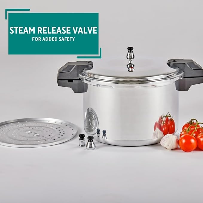 Mirro 7114000228 92116 Polished Aluminum 5 / 10 / 15-PSI Pressure Cooker / Canner Cookware, 16-Quart, Silver