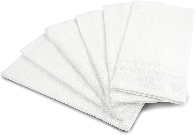 100% Cotton Washcloths - 100 Pack Soft Washcloths for Face & Body - Highly Absorbent - 12 x 12 in - White