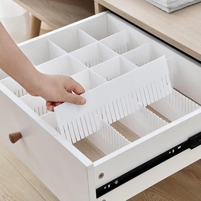 Cabilock 10pcs Multipurpose Drawer Dividers Organizers for Home Closet Kitchen and Bedroom Space-saving Partition Boards for Socks Underwear and Accessories