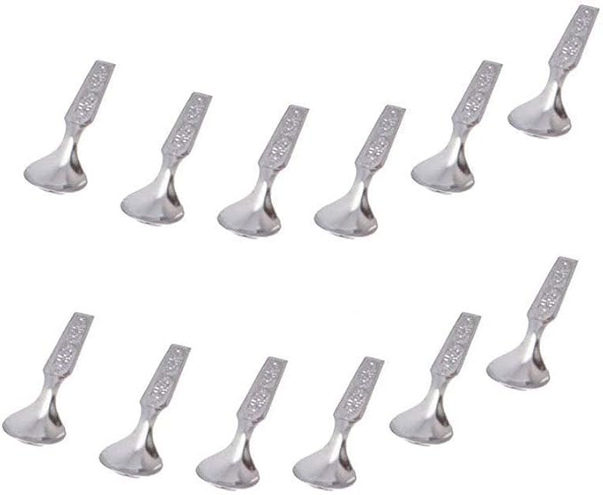 Stainless Steel TEA/COFFE AND Spice Box Spoons Set of 12 (Silver) (Small Tea spoon)