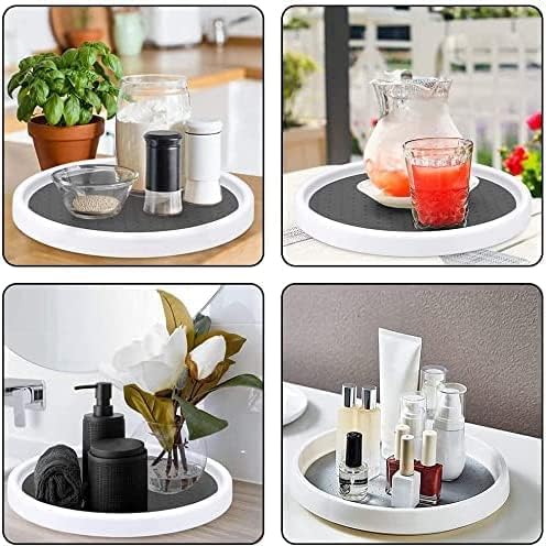 Set of 2, 10 Inch Non-Skid Lazy Susan Organizers - Turntable Rack for Cabinet, Pantry Organization and Storage, Kitchen, Fridge, Bathroom Makeup Vanity Countertop, Under Sink Organizing, Spice Rack