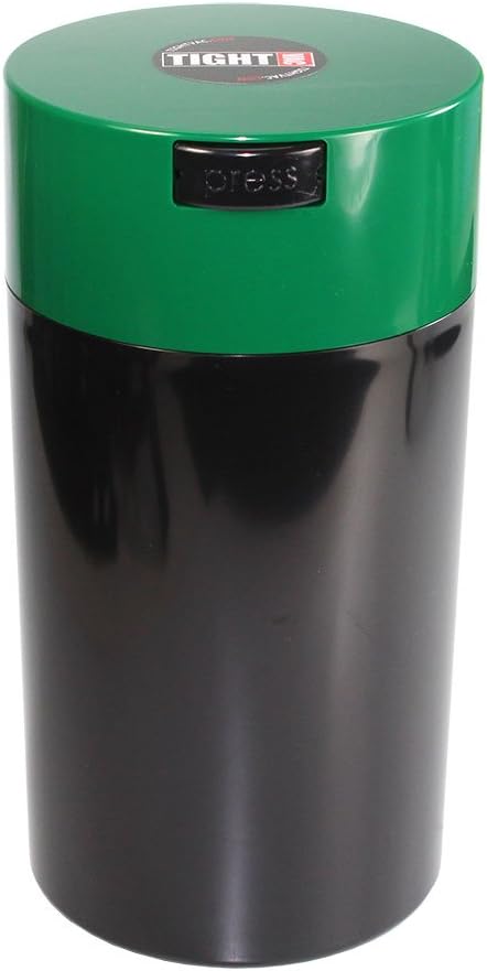 Tightvac - 3oz to 12 Ounce - Patented Airtight Container | Multi-use Vacuum Container Works as Smell Proof Containers for Herbs and Dry Goods. Green Black