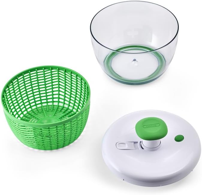 Farberware Small Pro Salad Spinner, 3.16 Qt Lettuce Spinner with Pump Mechanism, Colander Basket and Non-Slip Base - Compact Fruit Washer Spinner Bowl for Singles and Couples