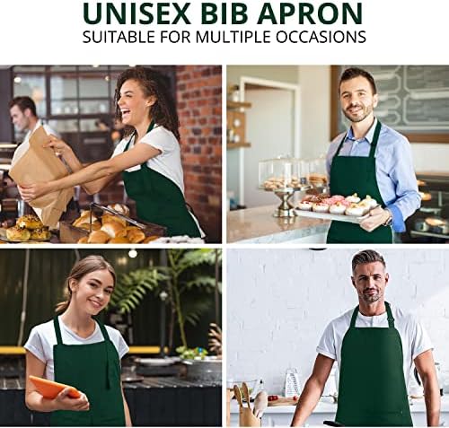 Utopia Kitchen 2 Pack Bib Apron, Adjustable with 2 Pockets, Water and Oil Resistant, Cooking Kitchen Chef Apron for Women Men