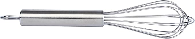 Restaurantware 7 in Stainless Steel Wire Whisk - German Standard Kitchen Balloon Whisk with Ergonomic Handle, Dishwasher Safe - Durable French Whisk for Cooking, Mixing Thick Batter and Sauce