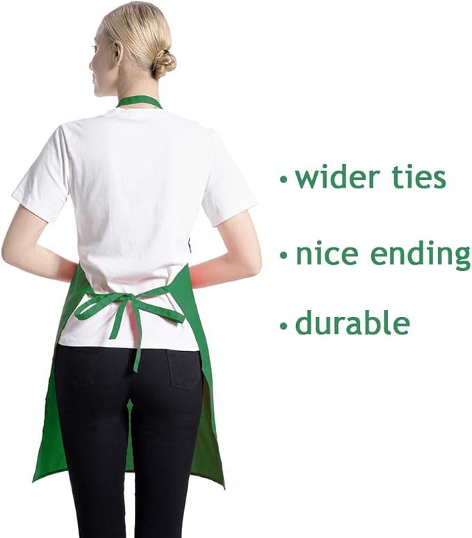 Total 15 PCS Mixed Plain Color Bib Aprons Bulk for Women Men Adult with 2 Front Pockets Chef Cooking Painting Baking(12colours,15pcs)