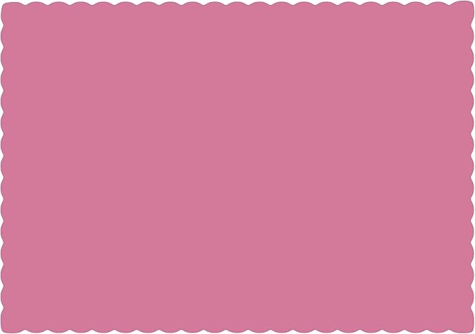 Paper Placemats - Disposable - Scalloped Edge (50, Pink)