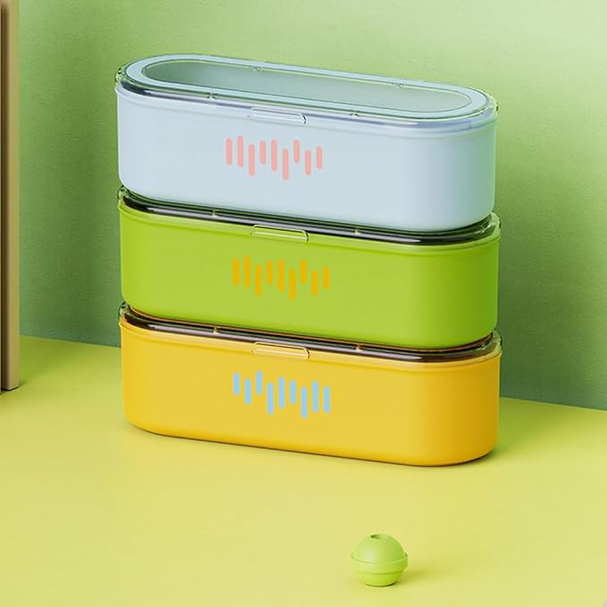 Silverware Organizer with Lid and Drainer, Covered Utensil Tray for Kitchen Drawer and Countertop, Green Plastic Cutlery and Flatware Storage Box for Spoons Forks Knives Holder Case