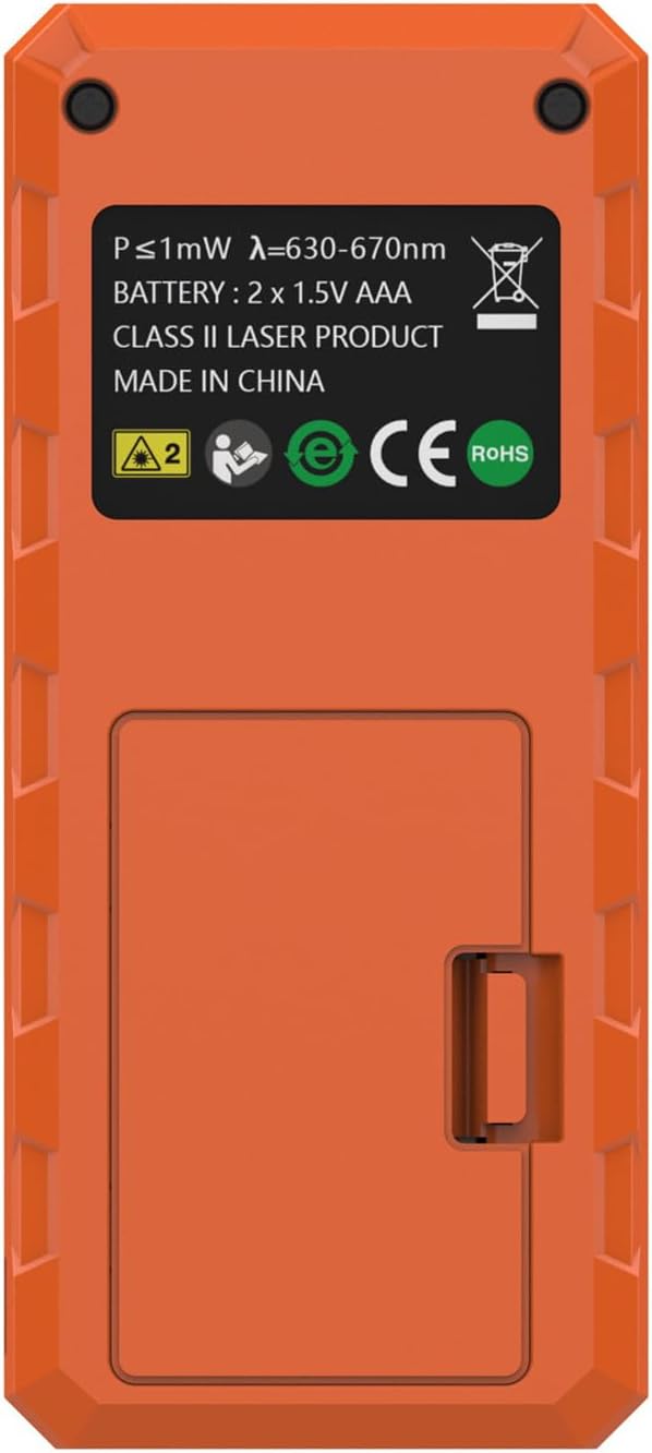 Elitech Laser Measuring Tool 165ft with Mute, Ft/in/M Switching for Home Renovation & DIY