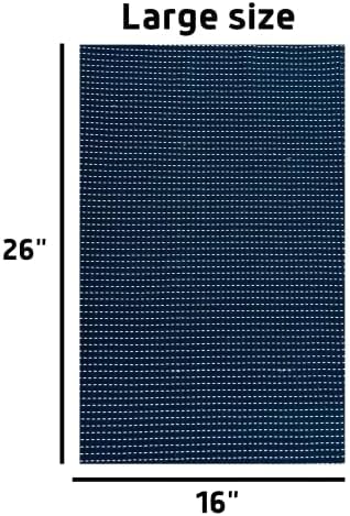 Oversized White Dark Navy Blue Kitchen Towels: 100% Cotton Soft Absorbent Assortment Ribbed Terry Loop, Set of 4 Multipurpose for Everyday Use (Navy Blue)