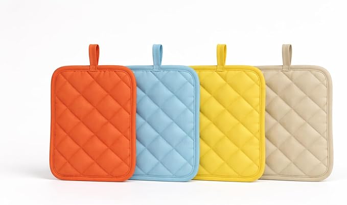 American Linen Pot Holders, Hot Pads, Table Pads for Kitchen and Dining Table, Non Slip Heat Resistant Hot Pot Holder (Multi, 8 Pack)
