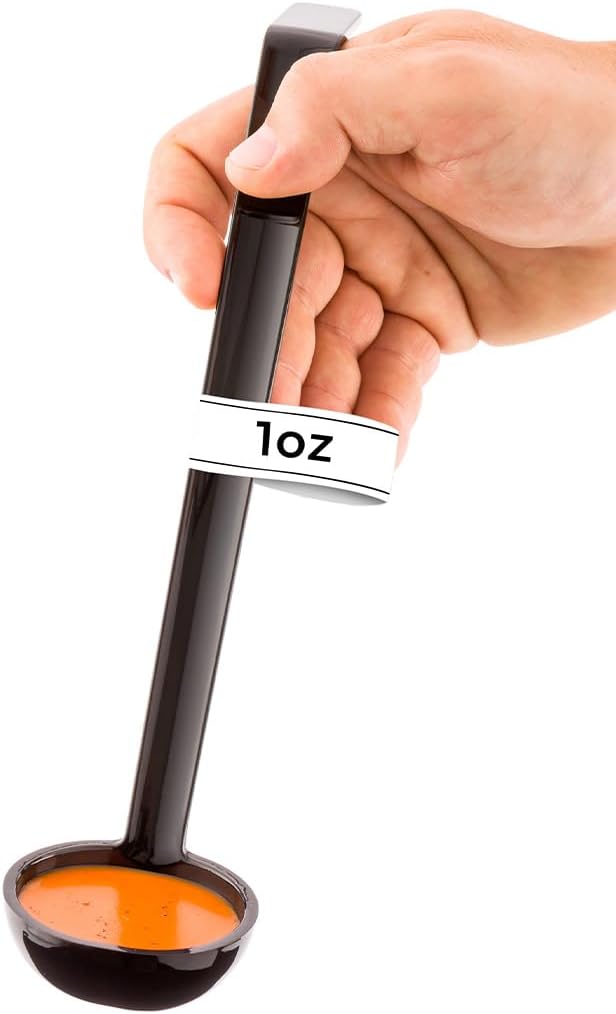 1 oz Black Plastic Sauce Ladle, 10.5"