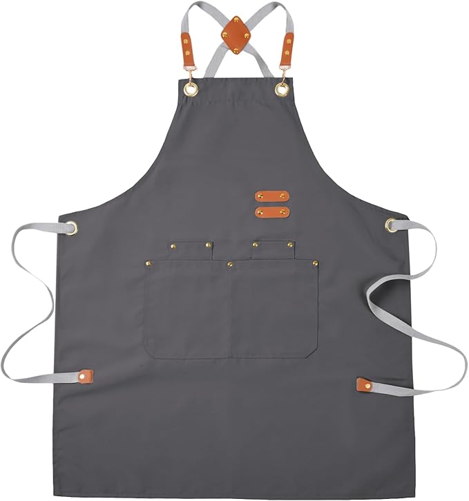 Aoomzoon Durable Kitchen Apron,Multifunctional Chef Aprons for Women & Men with Pockets for Cooking Baking & Daily Use