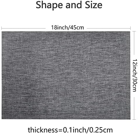 DACHUI Placemats Set of 8, Linen Look Woven Place Mats, Water Resistant, Heat Resistant, Washable, Durable Table Mats (Grey)