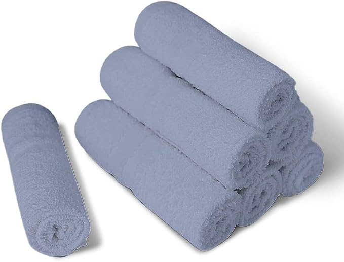 100% Cotton Washcloths - 60 Pack|700 GSM|Soft Face & Body Washcloths|Highly Absorbent|12 x 12 Inches|Blue
