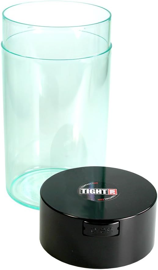 Tightvac - 3oz to 12 Ounce - Patented Airtight Container | Multi-use Vacuum Container Works as Smell Proof Containers for Herbs and Dry Goods. Black Clear
