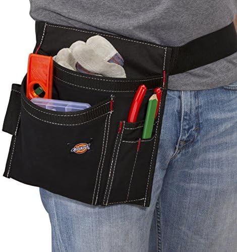 Dickies 5-Pocket Single Side Tool Belt Pouch/Work Apron, Durable Canvas Construction, Adjustable Belt for Custom Fit