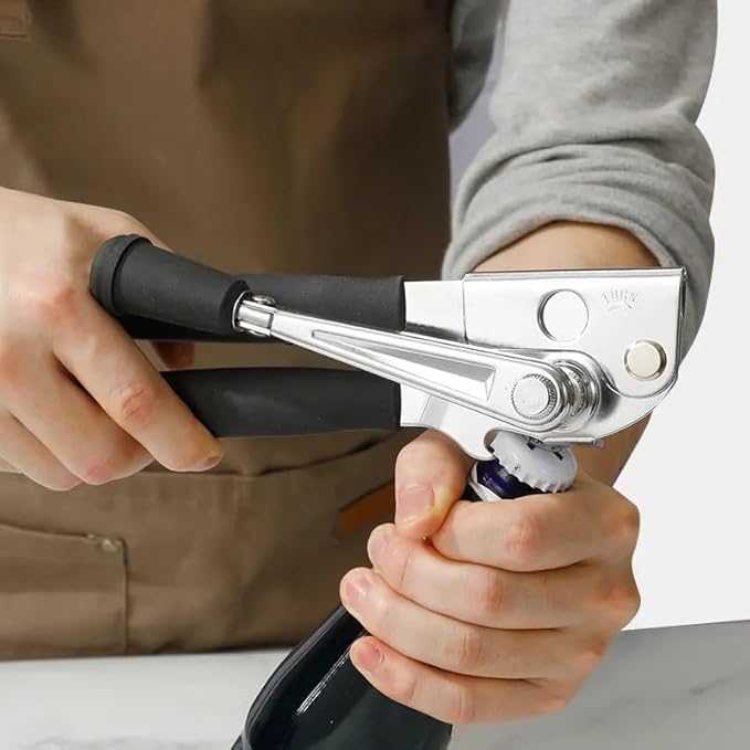 Heavy Duty Commercial Can Opener - Manual Hand Held - Industrial for Big Cans - Easy Crank, Abridor