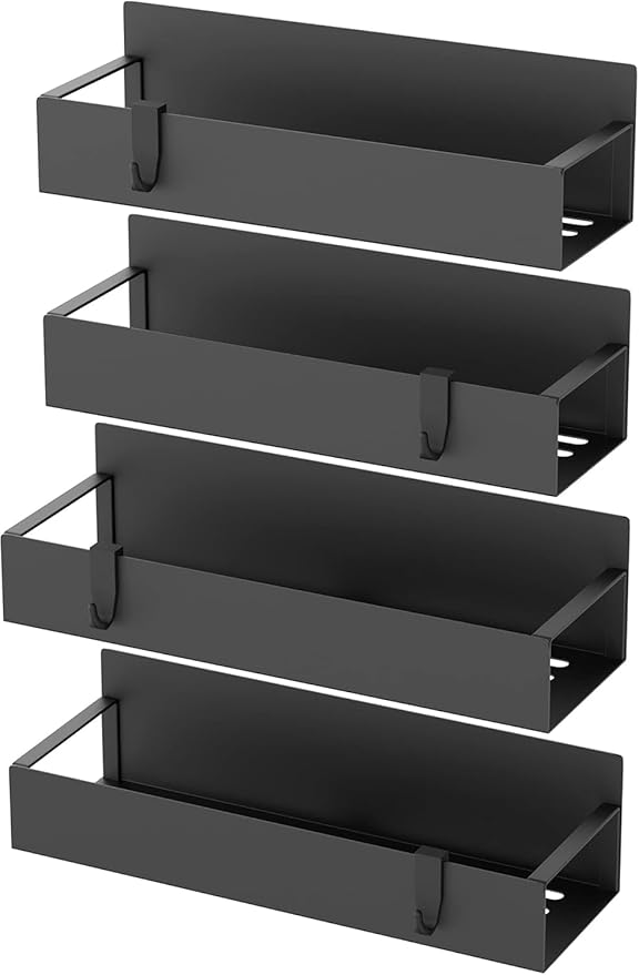 HuggieGems Magnetic Water Bottle Holder for Refrigerator, Cup Holder Organizer for Stanley and Tumbler for Kitchen, 4 Pack, Metal Black