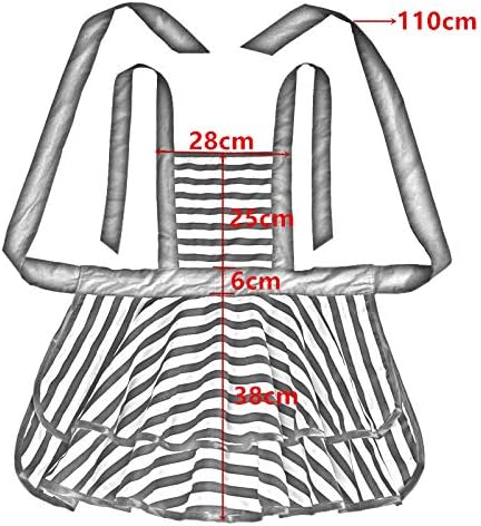 Hyzrz Lovely Handmade Cotton Retro Aprons for Women Girls Cake Kitchen Cook Apron for Mother's Gift (Black Dot)