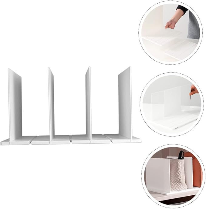 DOITOOL 1set Multipurpose Drawer Dividers Organizers for Home Bedroom Kitchen of White Storage Separators to Create Neat Compartments Dressers and Closets